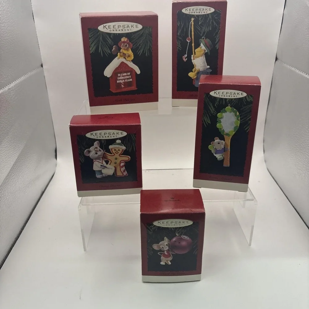 Vtg~Hallmark Ornaments~Lot of 5~Doctor/North Pole 911/Tennis Anyone?/Bowl 'em